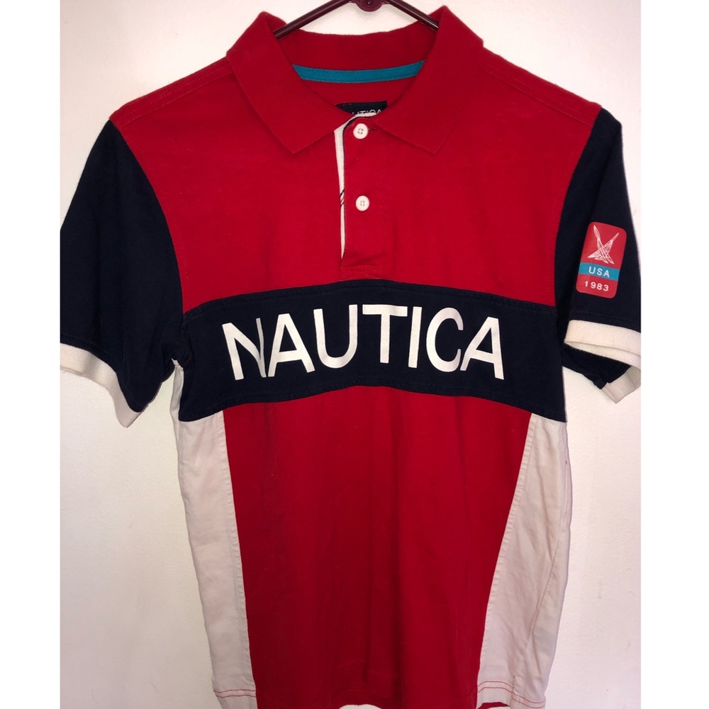 boys size LARGE : short sleeve , nautica polo